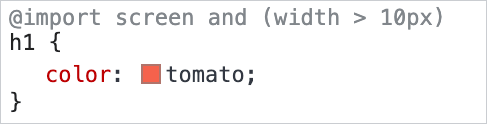 developer tools screenshot of the new @import syntax rule